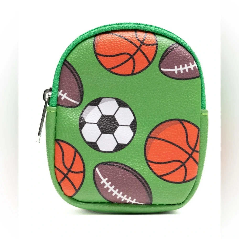 🔴 3/$12 Green Sports-Themed Kids Mini Backpack! NWT!‎